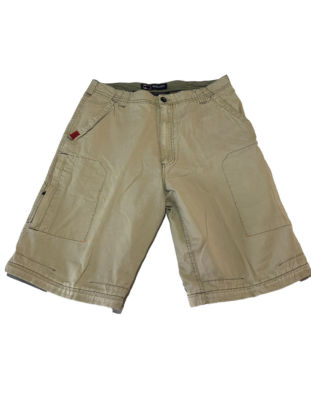 VTG 90s Bugle Boy Cargo Shorts Mens 34 Khaki Utility Pocket Streetwear Converts